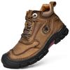 Модные зимние нескользящие ботинки, износостойкие альпинистские ботинки, плюшевые теплые ботинки из натуральной кожи для работы и ходьбы