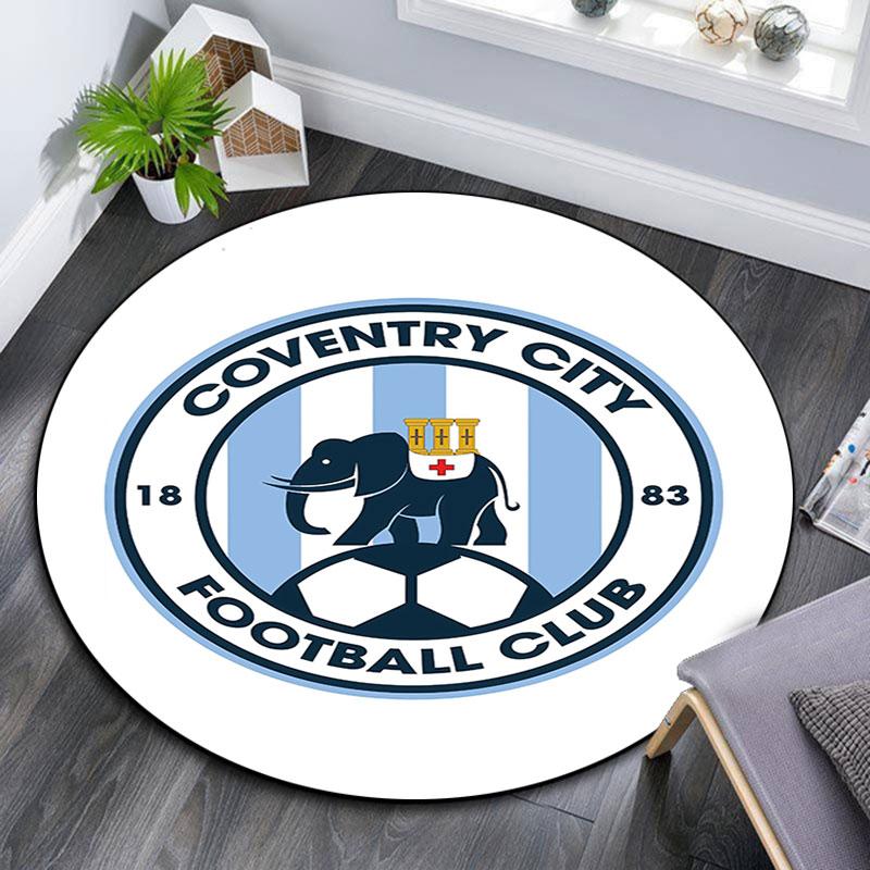 Coventry City pattern round rug,Carpet Rug for Living Room Bedroom Playroom ,Non-slip Floor Mat,Holiday Gifts and Birthday Gifts.