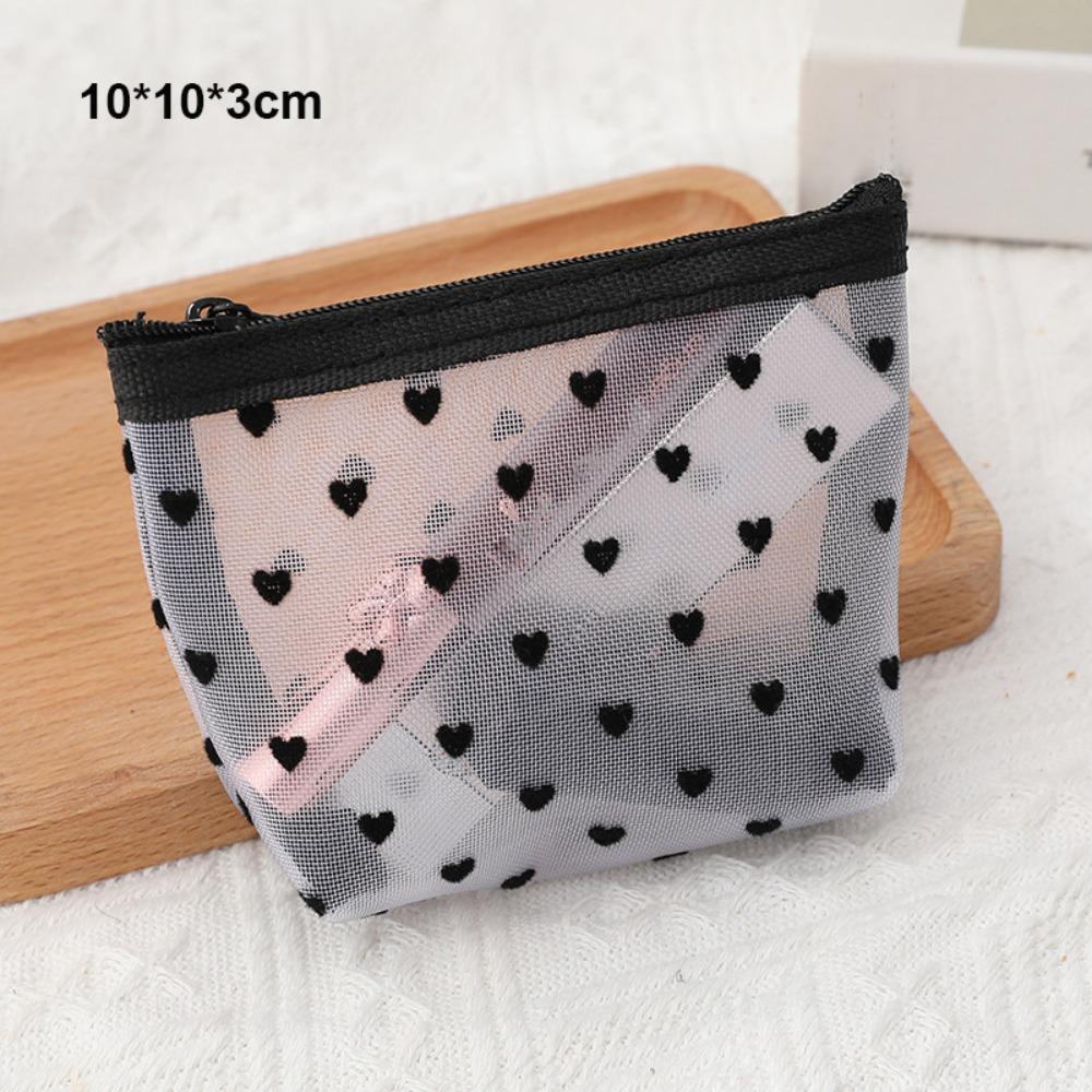 Прозрачная косметичка в форме сердца для женщин, многофункциональная сумка-органайзер для губной помады