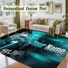Crystal Velvet Square Rug Custom NameCristiano Ronaldo Pattern Non Slip Home Floor Decor Rug