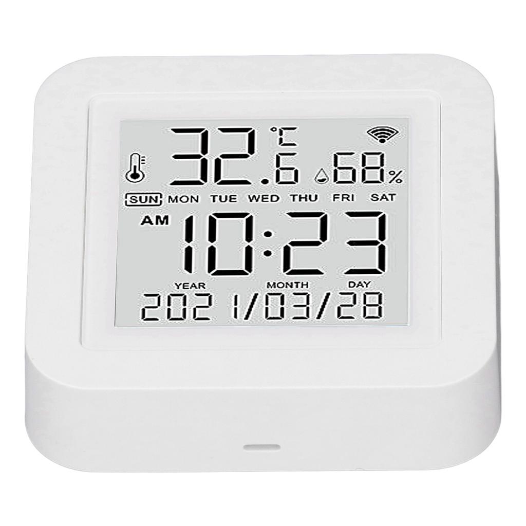  Digital Indoor Hygrometer, Large Screen Smart Temperature Humidity Sensor with 2.4GHZ Wireless Rl Time Monitor LED Indicator 