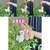Cuddly White And Pink Plush Alpaca Keychain Adorable Soft Toy Keyring For Gifts