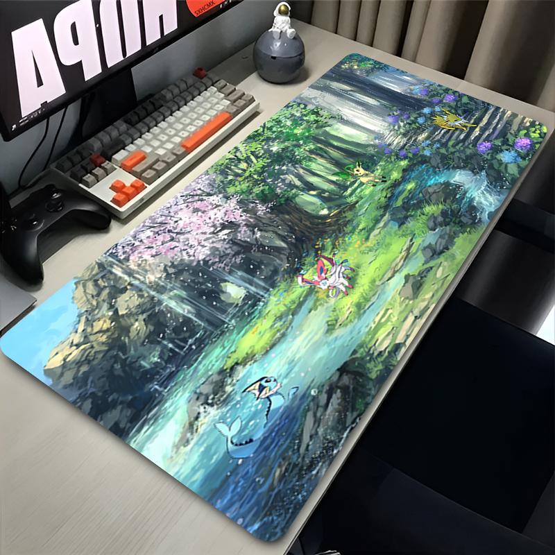 Large Pink Cute Mousepad XXL Gaming Computer Accessories Ppokemon Sylveon Keyboard Desk Mat Girl Gamer Mouse Pad Kawaii Carpet