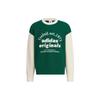 Adidas Originals Alphabet Embroidery Spliced Contrast Rib-Knit Sweater Unisex Sweater Forest-Green IW6288