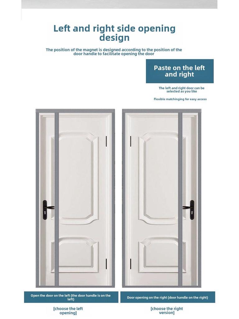 Магнитная москитная штора, открывающаяся вбок — сетка на липучке без сверления для спальни, самозакрывающаяся защита от мух и насекомых.