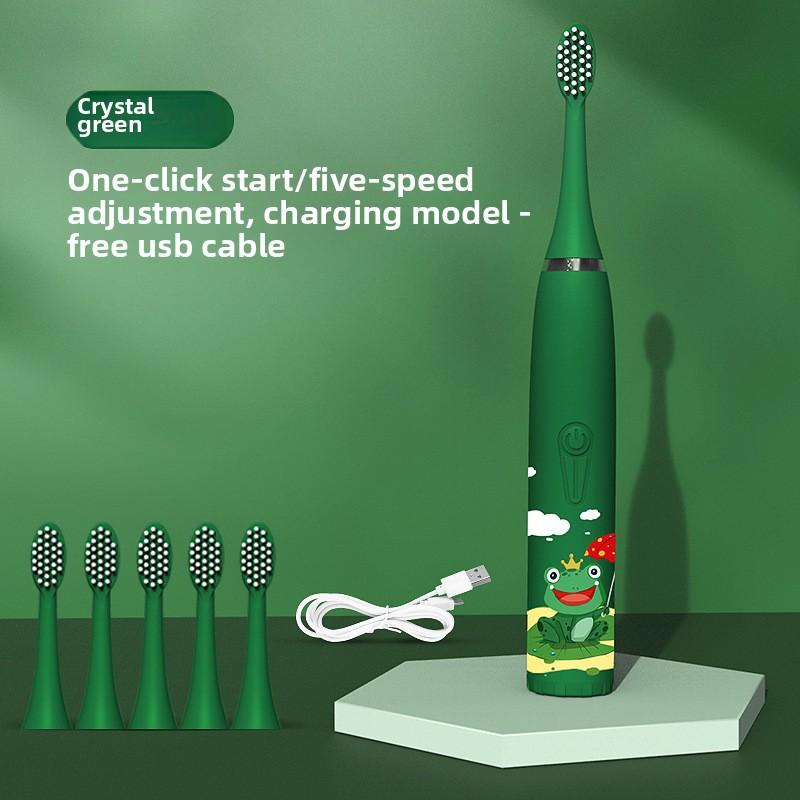 Бытовая звуковая зубная щетка, электрическая мягкая щетина, электрическая зубная щетка, перезаряжаемая детская электрическая зубная щетка
