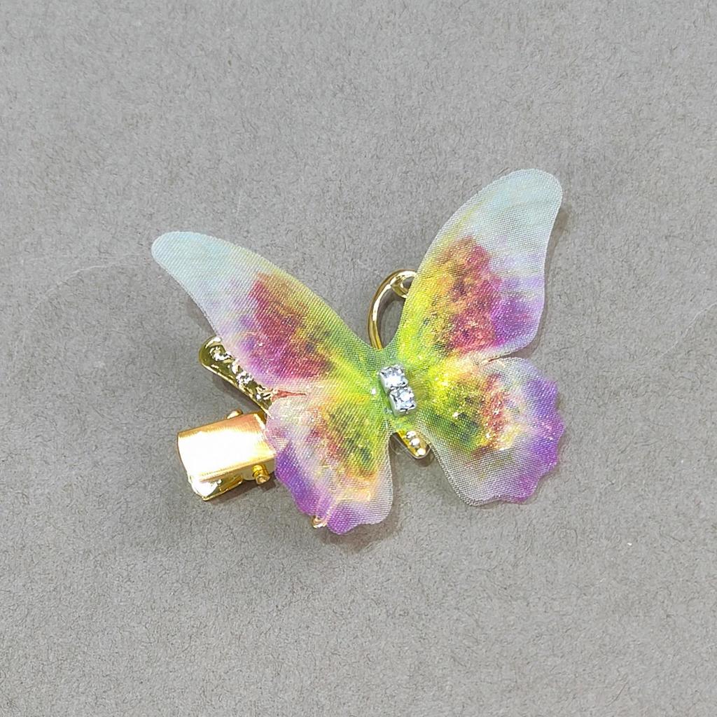Градиентная заколка-бабочка для детей - симпатичная заколка-уточка из сетки и сплава, идеально подходит для стилей ханьфу и феи