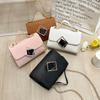 Women's Bag New Melon Seed Pattern Square Lock Chain Small Square Bag Casual Hand