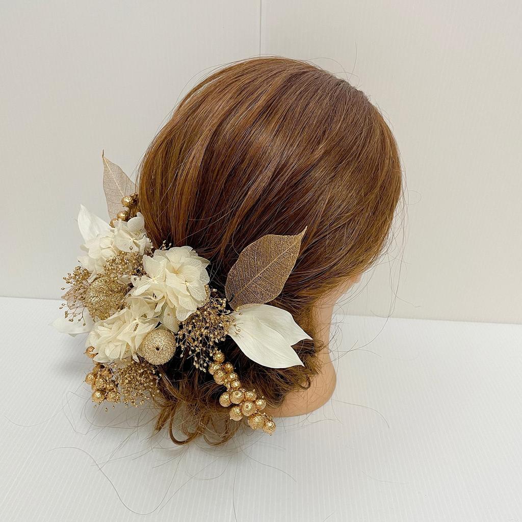 Украшение для волос из сухоцвета белое золото церемония свадебное кимоно выпускной церемония свадьба хакама кимоно мяч канзаши головной убор взросление