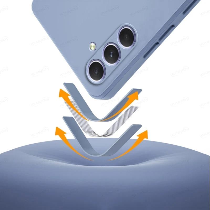 Матовый квадратный мягкий жидкий силиконовый чехол для телефона Samsung Galaxy A05 A05S A15 A35 A55 A04S A14 A24 A34 A54 A53 A73 S20 S21 S22 S23 S24 Ultra Plus