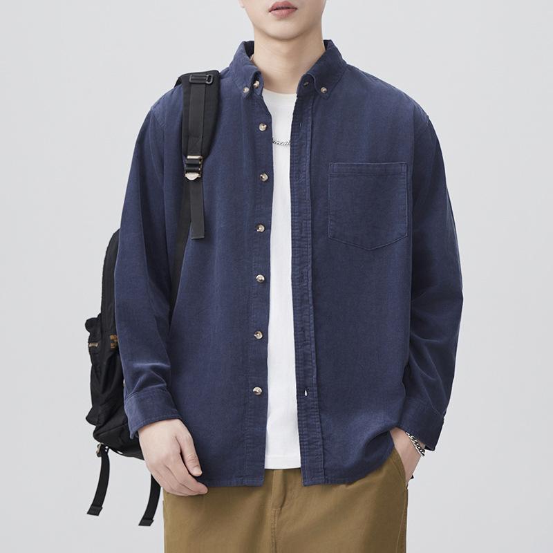 Новая японская ретро вельветовая рубашка-куртка на пружине, свободная повседневная мужская рабочая рубашка