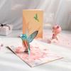 Hummingbird Birthday Card Handmade Pop-Up Bird Flower Card 3D Mother's Day Anniversary Valentine's Day Greeting Card for Women