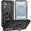 Protective Case - BOOLING - for Samsung Galaxy S25 Plus - Black - Shockproof - Rotating Ring
