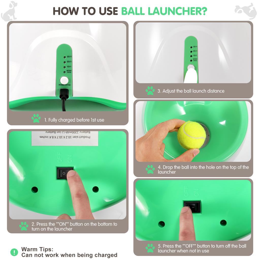 Automatic Dog Ball Thrower with 3 Balls Interactive Tennis Ball Launcher for Dogs Pet Ball Throwing Machine for Indoors