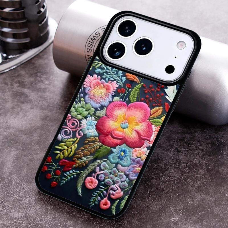 Вышивка Цветы мягкий чехол для телефона для iPhone 17 16 15 14 13 12 11 Pro Max Plus 17Air Мягкий силиконовый чехол