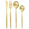 Gold MatteTableware Flatware Cutlery Set Stainless Steel Dinner Set Knife Fork Spoon Dinnerware Set  Kitchen Accessories