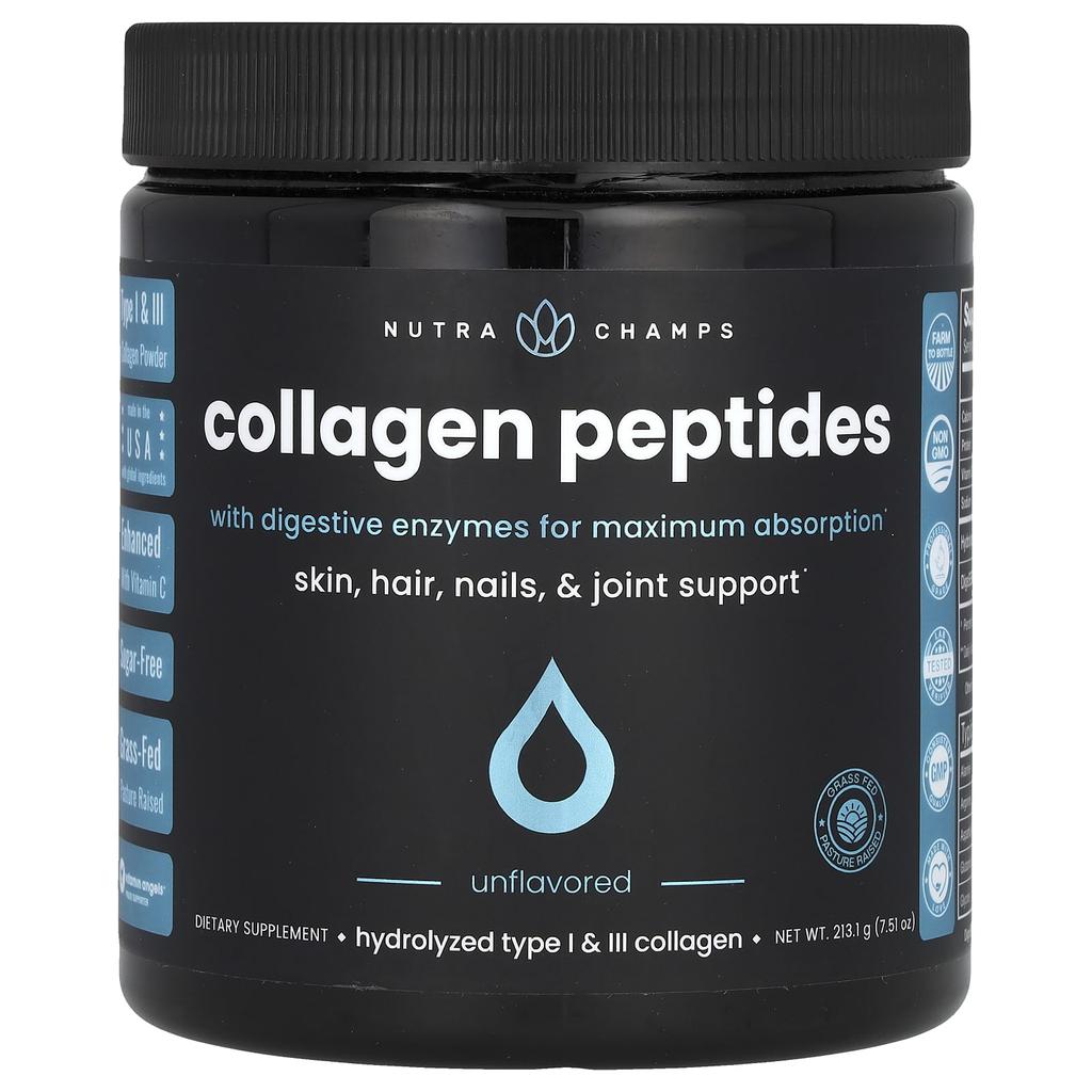 Collagen Peptides with Digestive Enzymes for Maximum Absorption, Unflavored, 213.1 G (7.51 Oz)