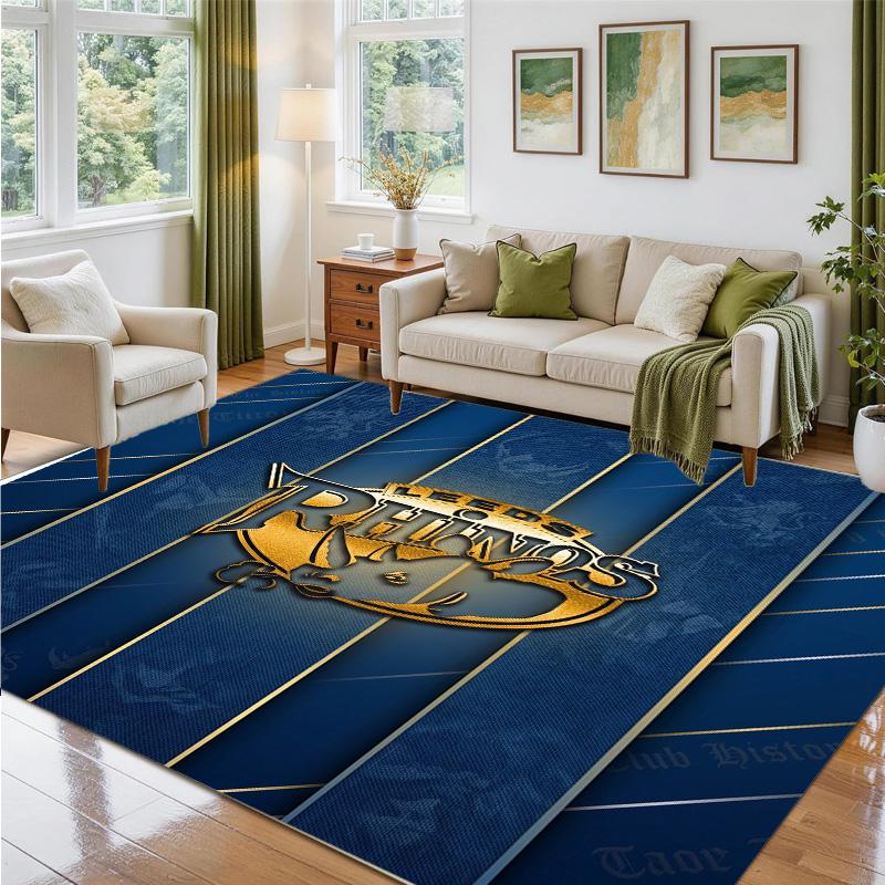 Leeds Rhinos Design Crystal Velvet Rug Soft Decorative Mat for Bedroom Entrance