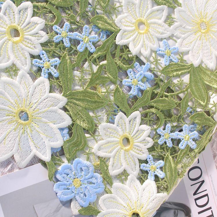 Европейская ажурная кружевная вышитая 3D цветочная юбка-обертка женская одежда