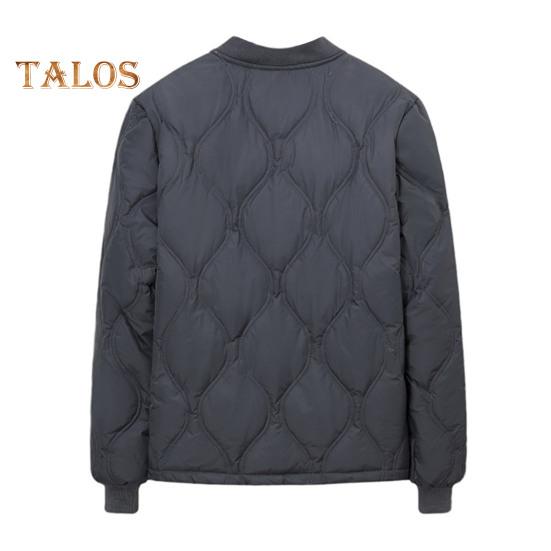 Мужское пуховое пальто с воротником-стойкой, длинными рукавами, застежкой на пуговицы, однотонная куртка с боковыми карманами, стеганая верхняя одежда для отдыха на открытом воздухе