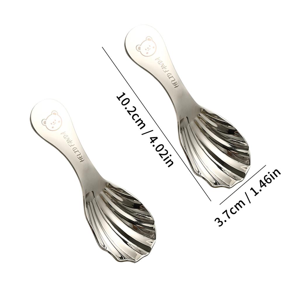 Милая ложка для соли из нержавеющей стали 304, детская десертная ложка с короткой ручкой, ложка для мороженого, кухонный мини-совок для приправ