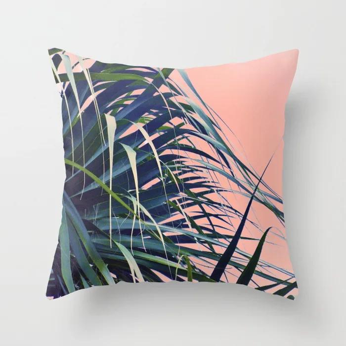 Тропический Пальмовый Лист Хвойный Декоративный Двусторонний Полиэстеровый Чехол для Подушки Ананасовый Желтый Зеленый Автомобильная Накидка Наволочка