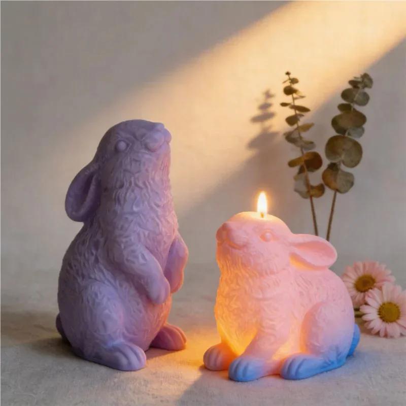 Top Quality Easter Baking Molds Reusable Bunny Egg Easy Release Silicone Candle Making Molds Decor for Plaster Wax Clay