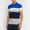 Polo Ralph Lauren Вышитое лого Small Pony Цветной блок Футболка поло с коротким рукавом Мужские футболки поло Синий Серый 710780947-002