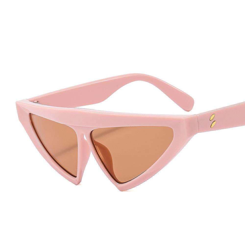 Солнцезащитные очки Private Label для женщин Lunettes De Soleil Вогнутый Логотип Акция Модные Женские Маленькие Треугольные Очки с Заклепками