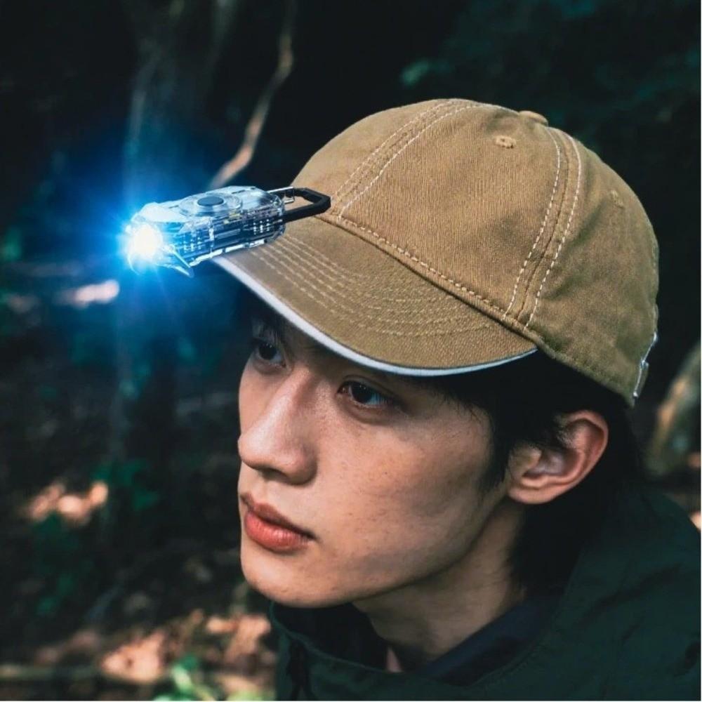 With Metal Hat Clip Mini LED Keychain 6 Modes Thumb Size Mini Keychain Flashlight  Outdoor