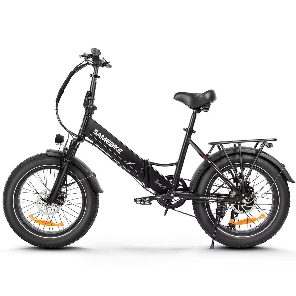 SAMEBIKE LOTDM200-II Folding Electric Bicycle for Adults 20 x 4.0 inch Fat Tire Mountain E-bike With 48V 13Ah Removable Battery