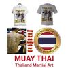Tiger Muay Thai T-Shirt Kick Boxing 3D Print Tattoo Protect Immortal Quick Dry Men Women Unisex Short Sleeve Round Neck MMA Mix Martial Art Cotton