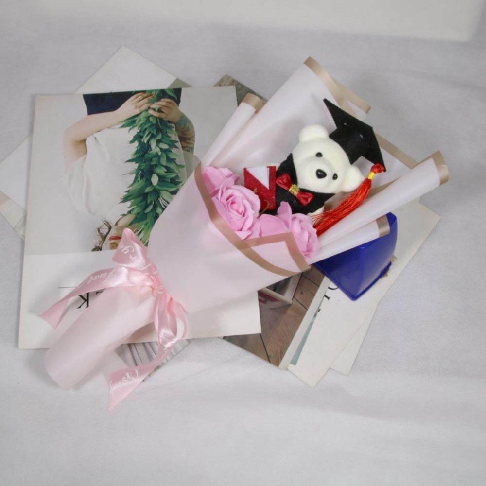 Подсолнух Подсолнух Мыло Цветок Букет Украшение Мультяшный Милый Медведь Церемония Выпуска