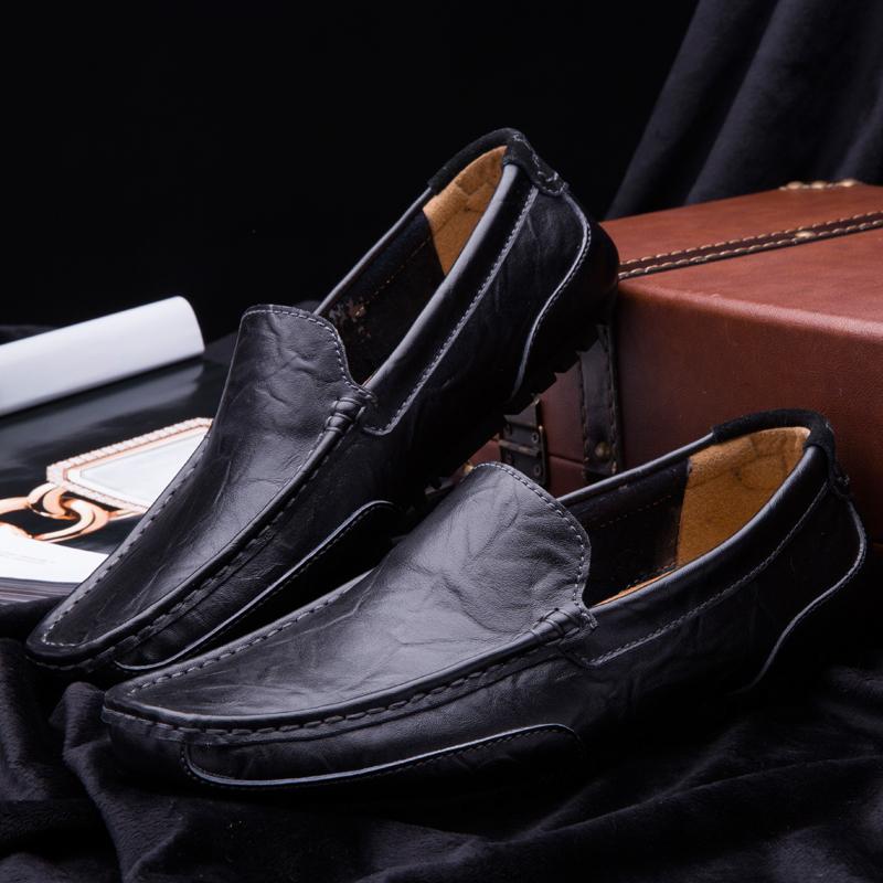 Plus Size Men Leather Casual Driving Slip On Outdoor Flat Soft Comfortable Loafers Shoes