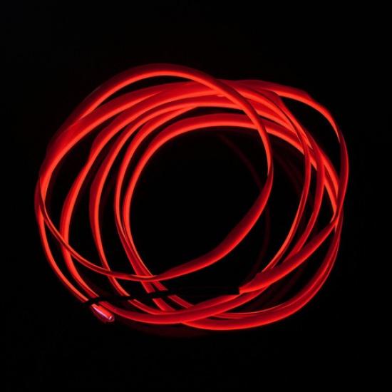 2M Auto Car LED Strip Light Interior Decor Atmosphere Wire Strip Lamp 12V Red