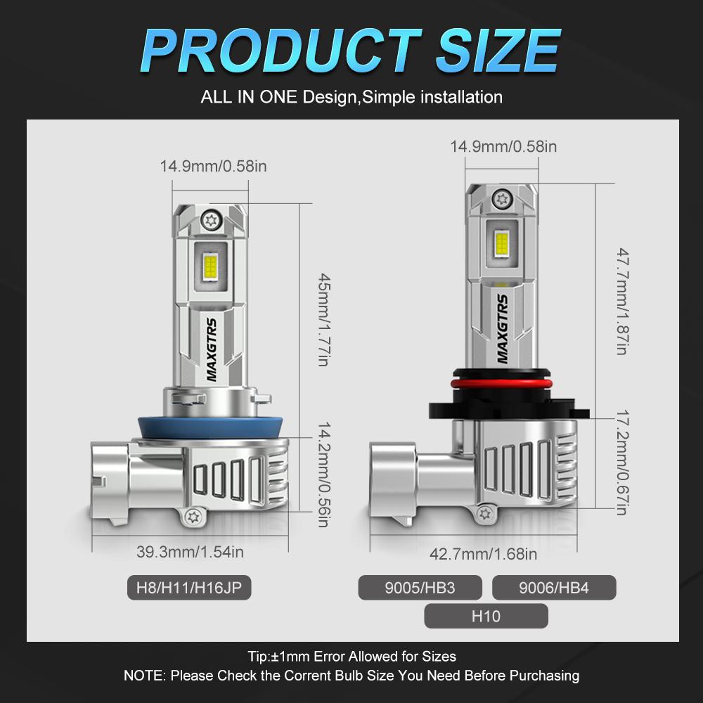 MAXGTRS 2 шт. Светодиодная противотуманная фара H11 H9 H8 Canbus Без ошибок H10 9005 9006 H16JP HB3 HB4 Лампа 6500K 3000K Дневной ходовой огонь