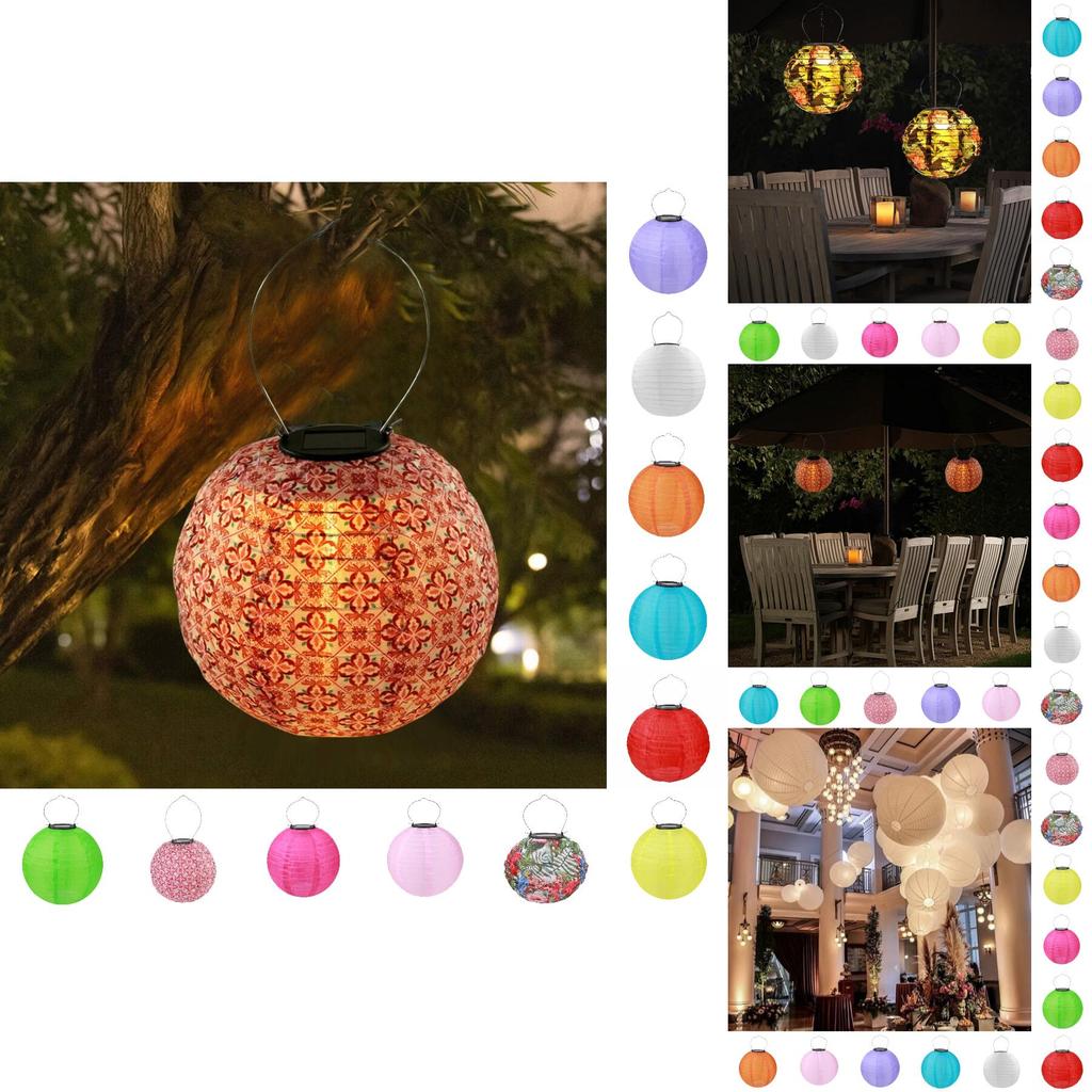 Солнечный нейлоновый тканевый фонарь 8" 20см 10" 25см 12" 30см для украшения двора