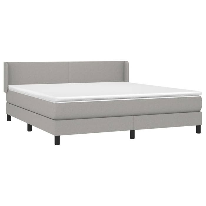 Maison Exclusive - Sommier à lattes de lit avec matelas Gris clair 180x200cm Tissu