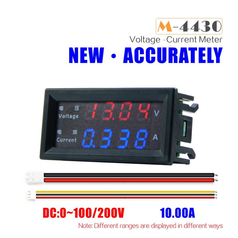 DC 100V 200V 10A Volt Amp Tester Panel Meter 0.28 Inch LED Display Electronic Digital Voltmeter Ammeter Voltage AMP Meter Tester