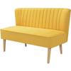 Sofa - vidaXL - 2-seater - Yellow Fabric - Fixed - Contemporary Style