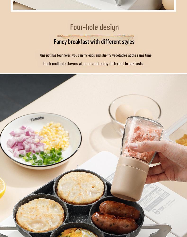 Антипригарная сковорода с четырьмя отверстиями для жарки омлета и яиц на завтрак
