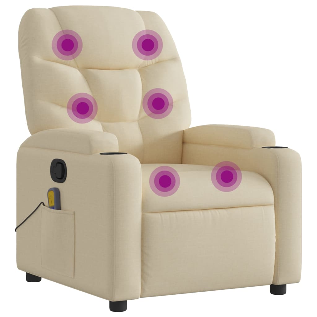 Massage Relax Chair Cream Colored Fabric