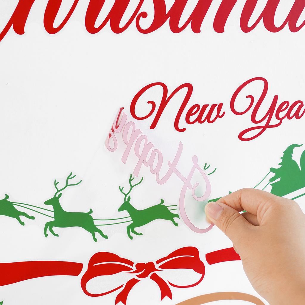 Christmas Plastic Self-adhesive Wall Stickers, Christmas Tree Candy Stickers, Party Room Wall Decorations, Christmas Decoration Wall Stickers