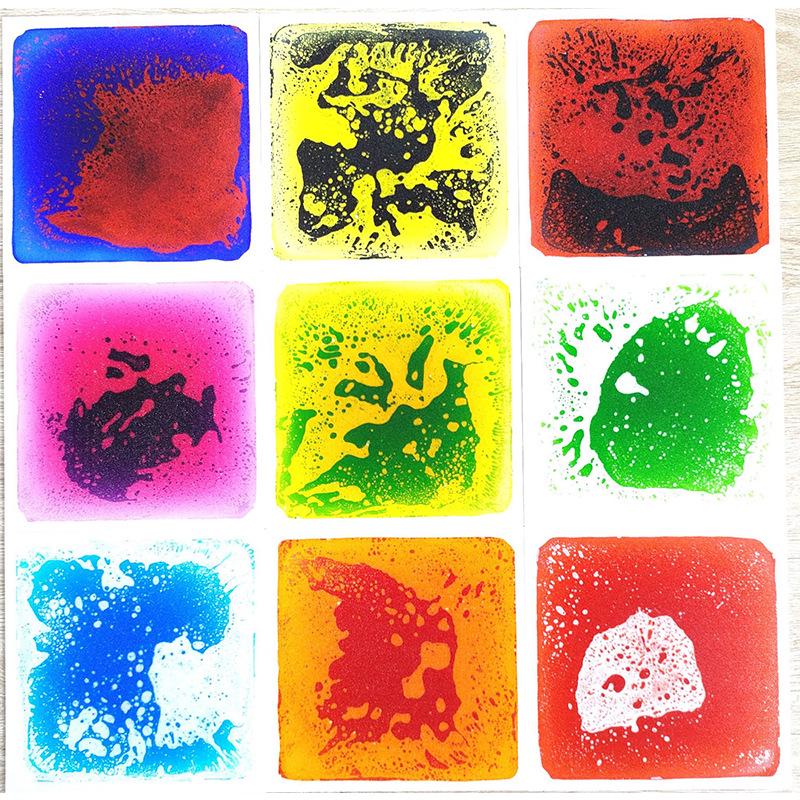 Жидкая сенсорная плитка для пола 30x50 см - Перетекающий ПВХ пазл-кирпич