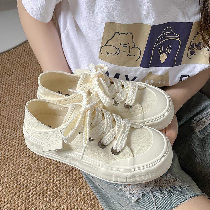 Растворенные парусиновые туфли женские двухслойные туфли Tide Niche Design с круглой головкой Lazy One Pedal парусиновые белые туфли