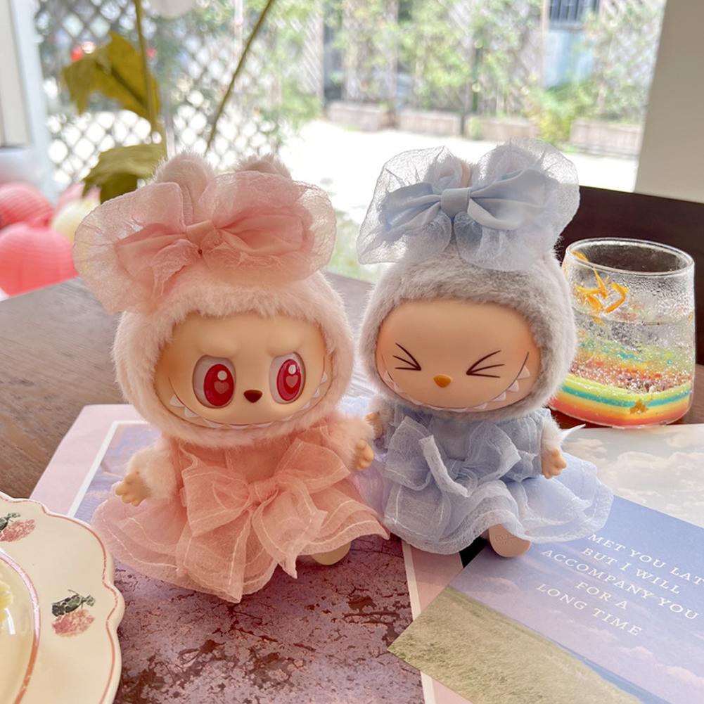 For 17cm Labubu Doll Clothes Fashion Clothes Gauzy Skirt Doll Clothes Hat Dolls Accessories Cute Decoration Little Cloths