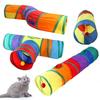 Складной игровой туннель для кошек, соединяемый туннель для кошек, комнатная трубка для кошек, складная игрушка с отверстием для котенка, красочные игрушки для домашних животных.