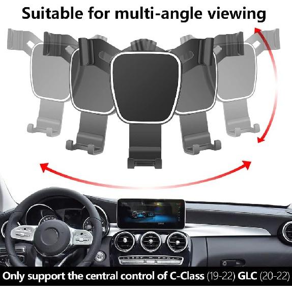 Автомобильный держатель для телефона для Mercedes 2019-2021 Benz C Class c260 c200 c300 GLC Class 2020-2022 GLC260 GLC300 Автоаксессуары Навигационный кронштейн Интерьер