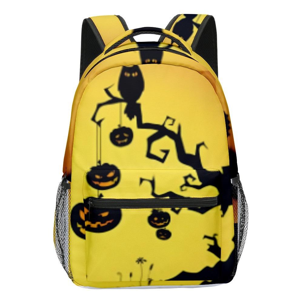 Cartoon Kpop Youthful School Bags Unisex Halloween Pumpkin Travel Bags 3D Print Oxford Waterproof Notebook Shoulder Backpacks