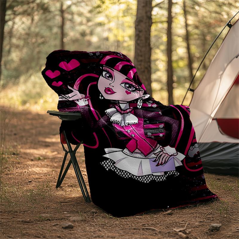 Monster High Theme Printed Blanket - Perfect for Couch, Bed, Travel & Outdoor Use | Machine Washable, Cozy & Durable.